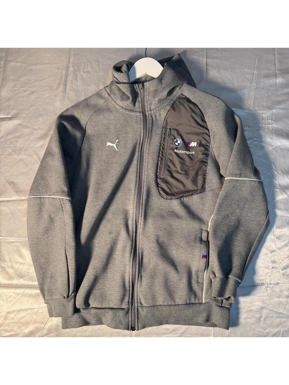 Puma BMW Motorsport Hoodie Gray Full Zip Mens Medium